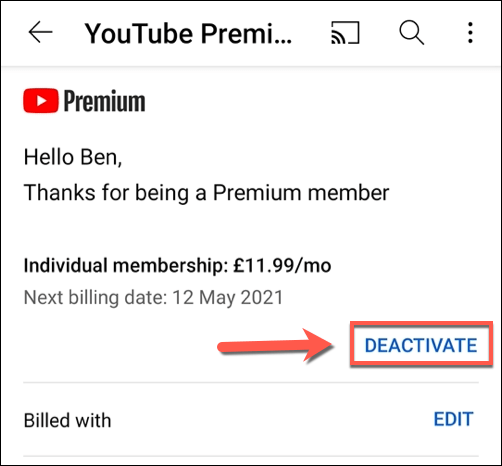 Como cancelar ou pausar uma assinatura do YouTube Premium