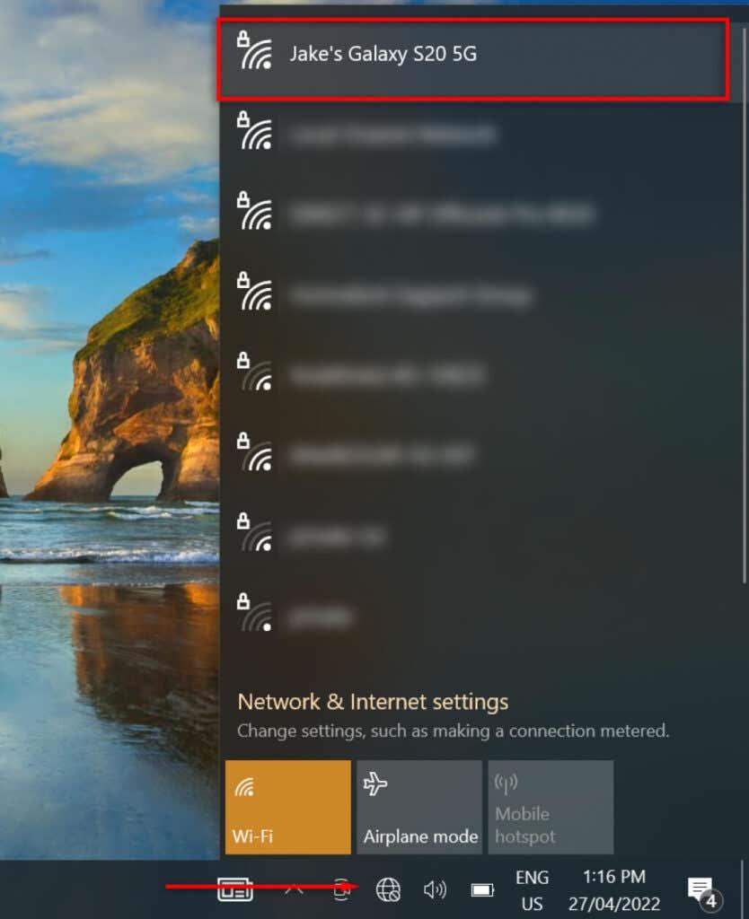 Cum să vă conectați laptopul Windows la un hotspot mobil