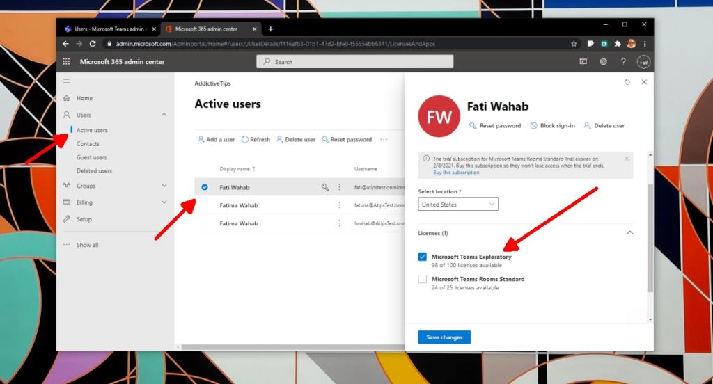 So weisen Sie eine explorative Microsoft Teams-Lizenz zu