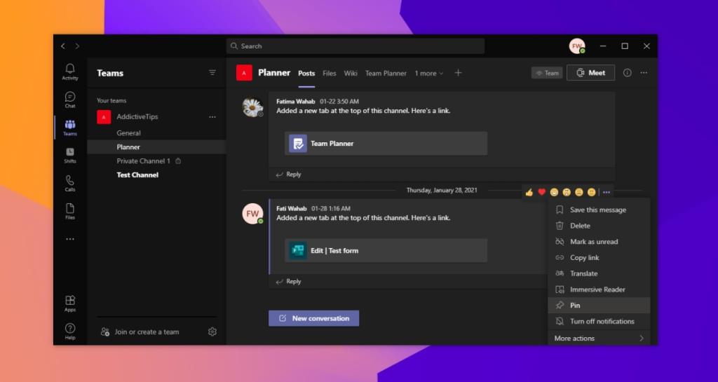 Microsoft Teams: закрепляйте сообщения, каналы, видео и файлы