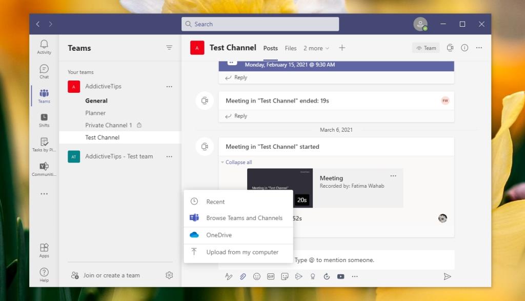 Come caricare file su Microsoft Teams