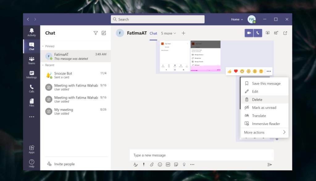 كيفية حذف الدردشة في Microsoft Teams