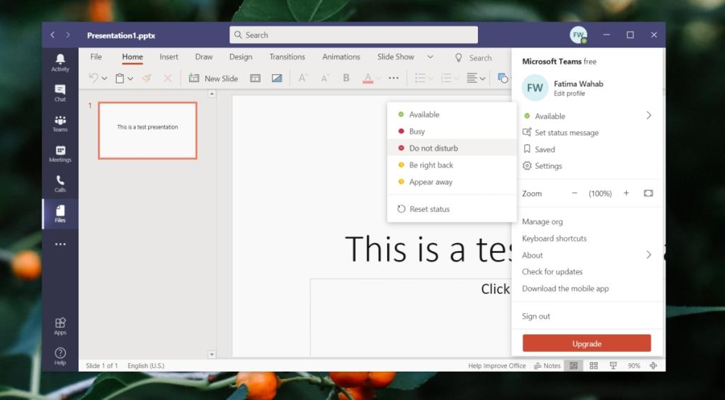 Microsoft Teams DND (Jangan Ganggu) Tidak Berfungsi Semasa Membentangkan (FIX)