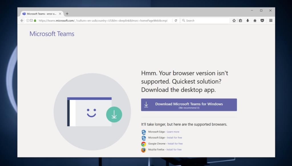 La versión del navegador de Microsoft Teams no es compatible [CORREGIDO]