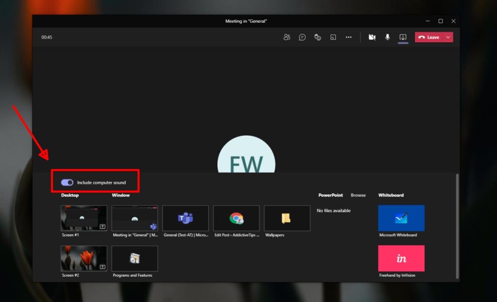 Microsoft Teams: audio vanaf de computer delen tijdens een vergadering