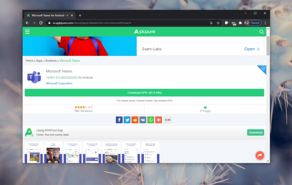 Bagaimana untuk memuat turun fail APK Microsoft Teams