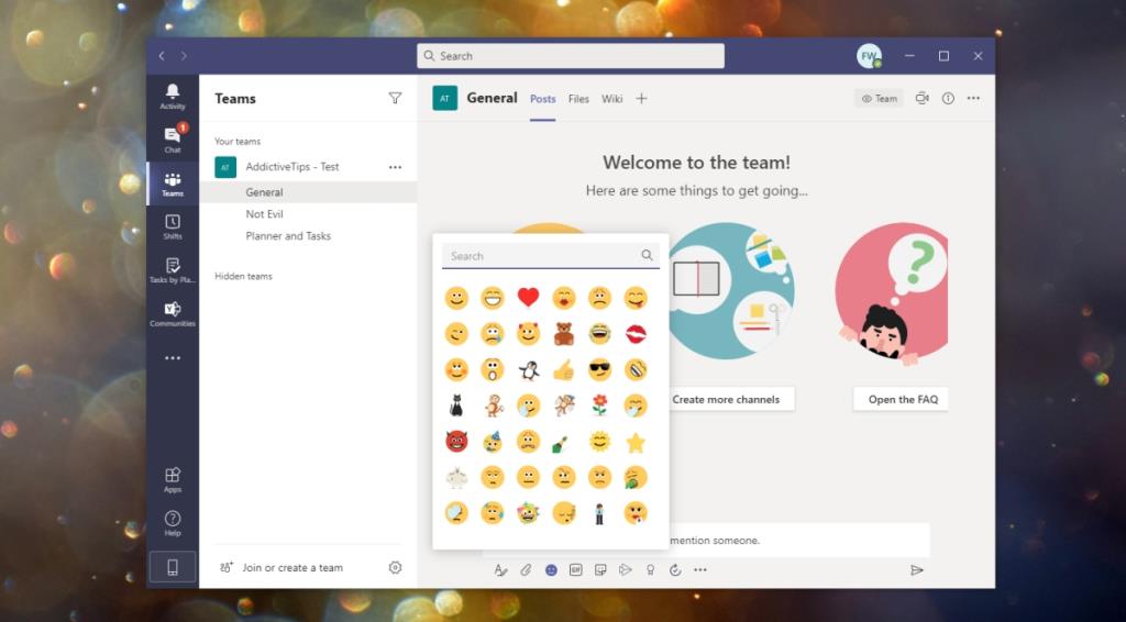 Microsoft Teamsの絵文字、リアクション、GIFの使用方法