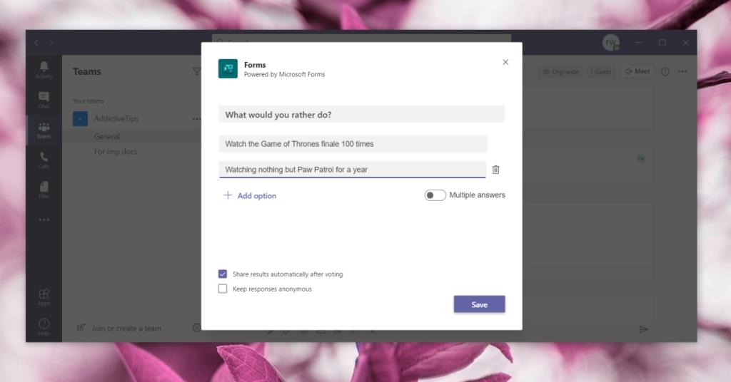 Cara membuat tinjauan pendapat dalam Microsoft Teams