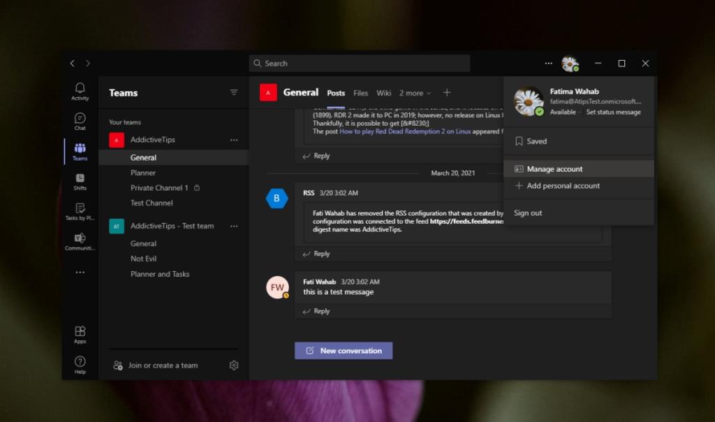 Come eliminare l'account Microsoft Teams