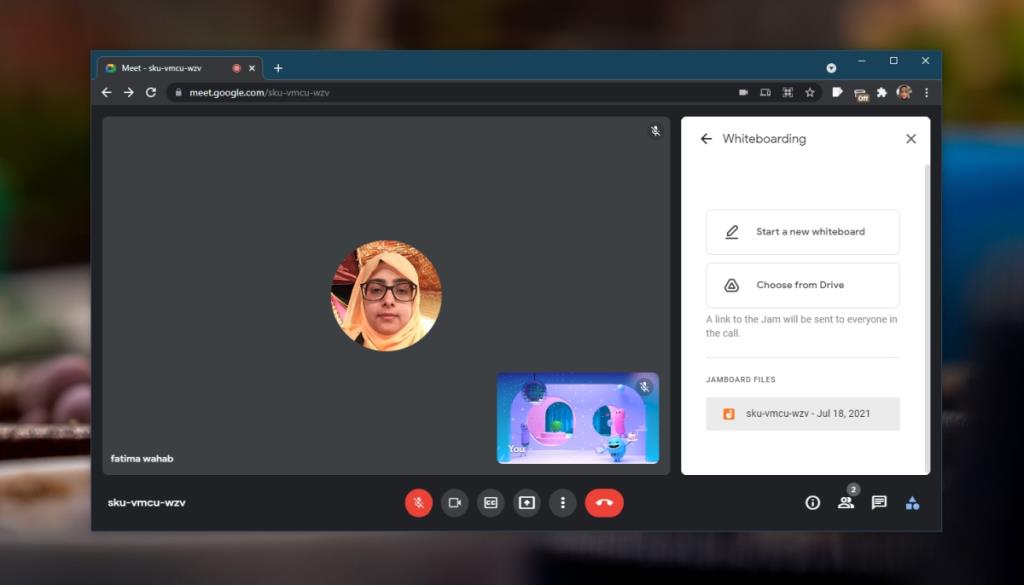 Cómo utilizar la pizarra de Google Meet en una reunión