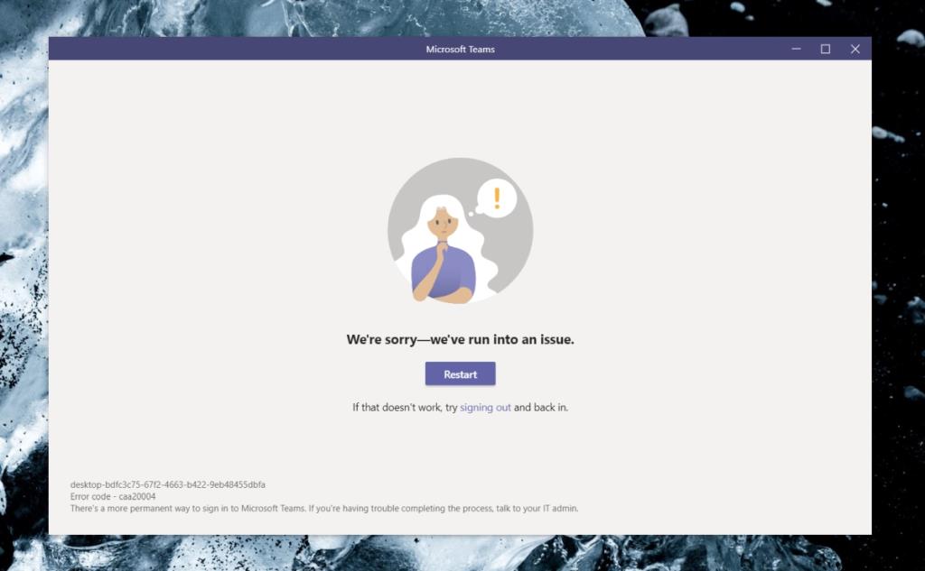 Cómo reparar el código de error de Microsoft Teams CAA20004