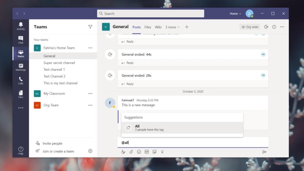 Cara membuat tag grup di Microsoft Teams