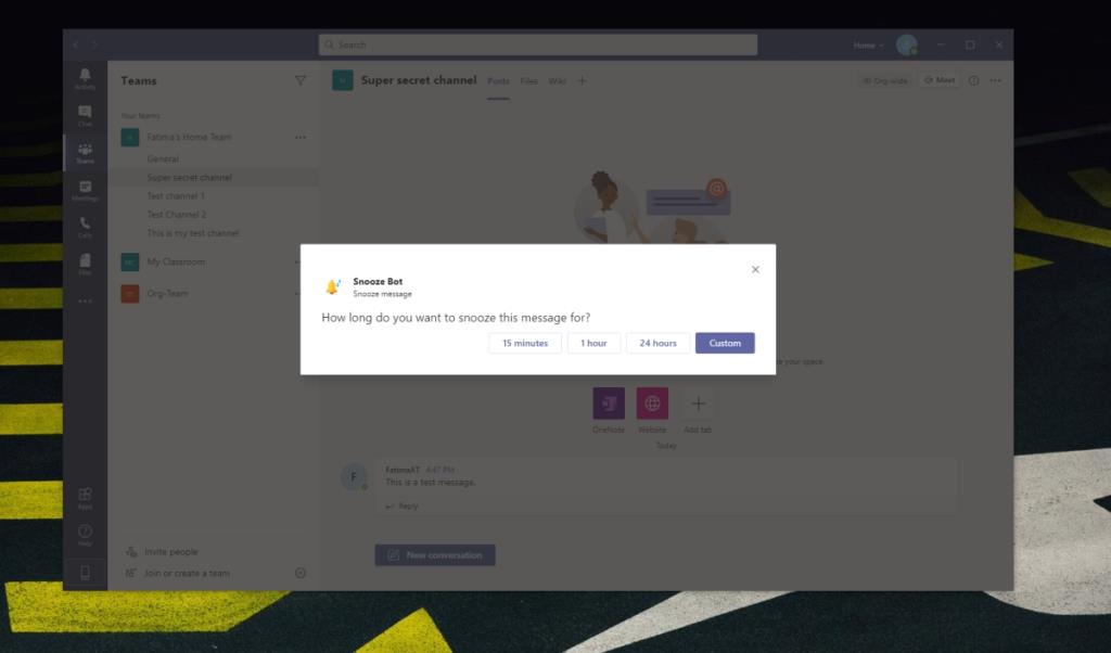 Microsoft Teams'de bir mesaj nasıl ertelenir