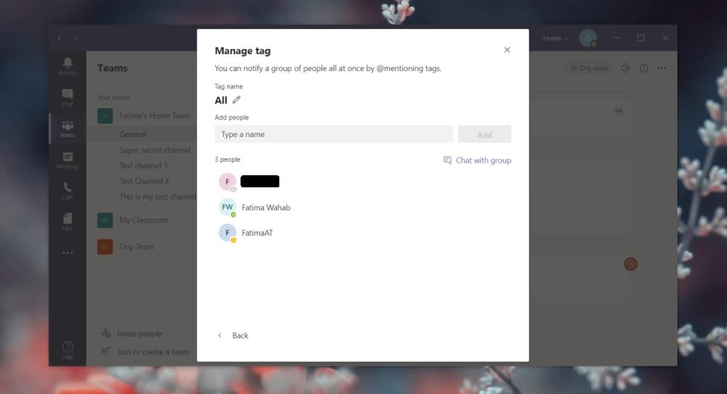 Cara membuat tag grup di Microsoft Teams