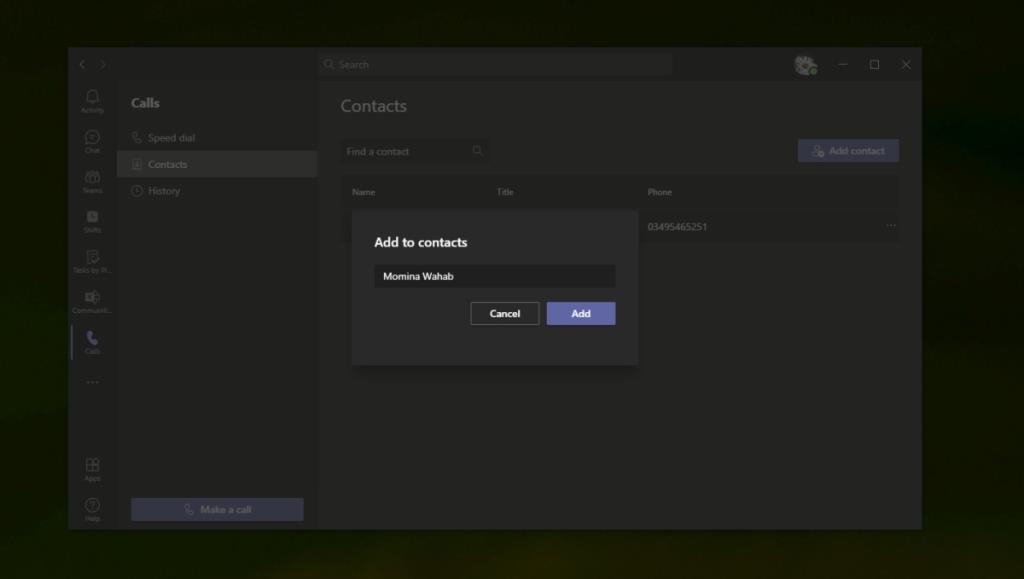 Come aggiungere i contatti di Microsoft Teams