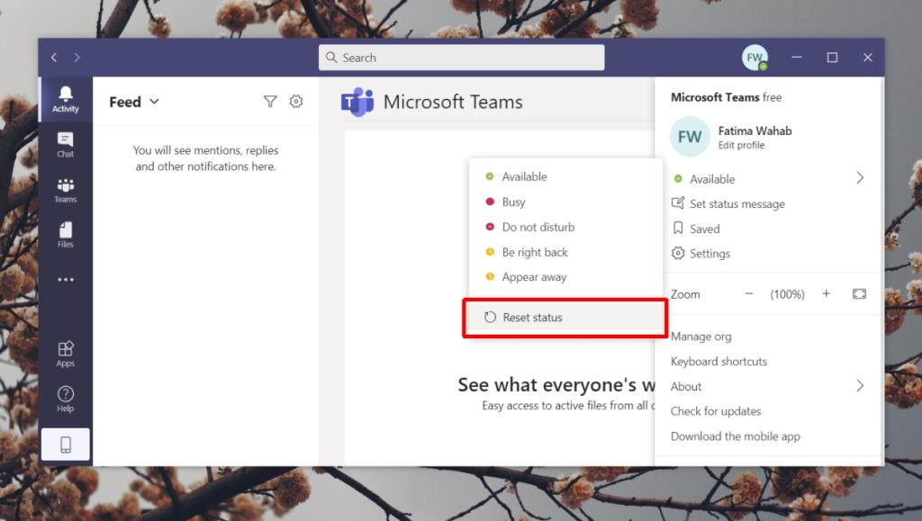 Status Microsoft Teams Tersekat di Luar Pejabat (TETAP)