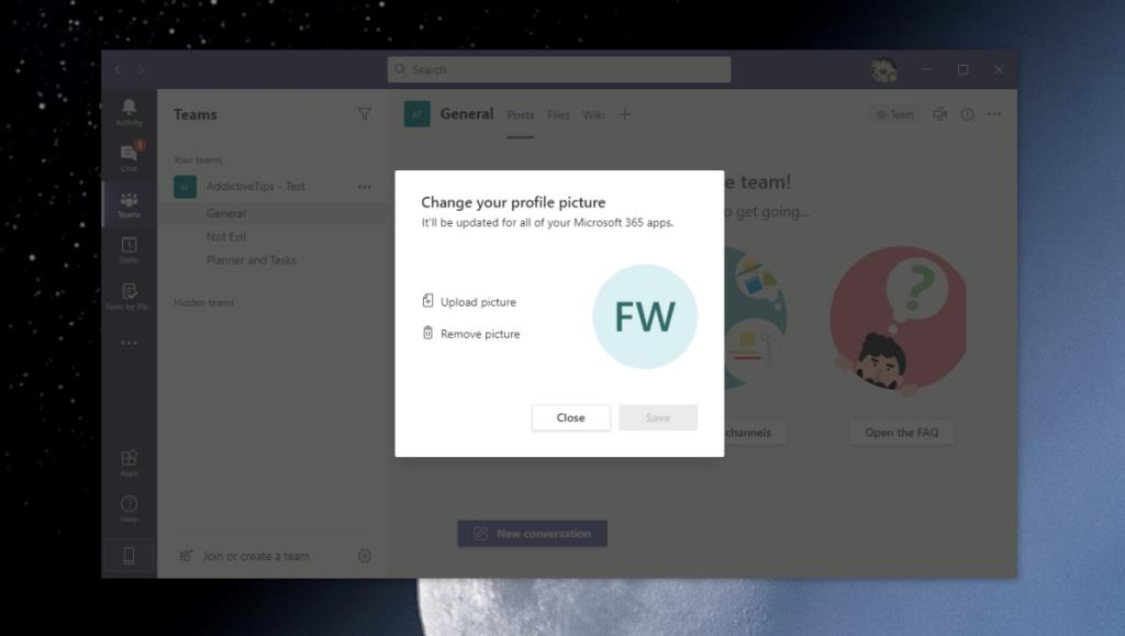 Bagaimana untuk menukar gambar profil Microsoft Teams