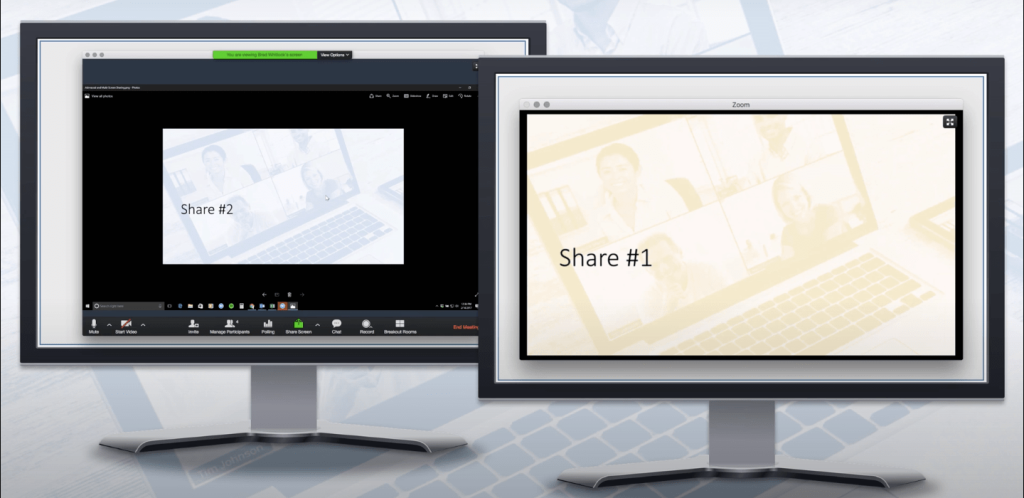So sehen Sie mehrere Bildschirme auf Zoom