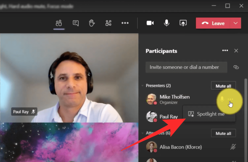 MicrosoftTeamsで誰かにスポットライトを当てる方法