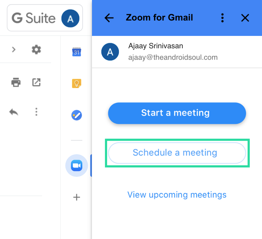 Como iniciar e agendar uma reunião do Zoom no Gmail