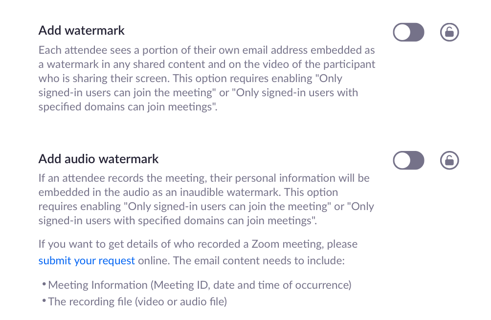 Como adicionar marcas d'água de imagem e áudio em uma reunião do Zoom para protegê-la