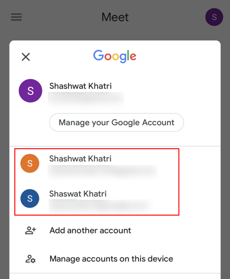 So fügen Sie ein weiteres Konto in Google Meet hinzu
