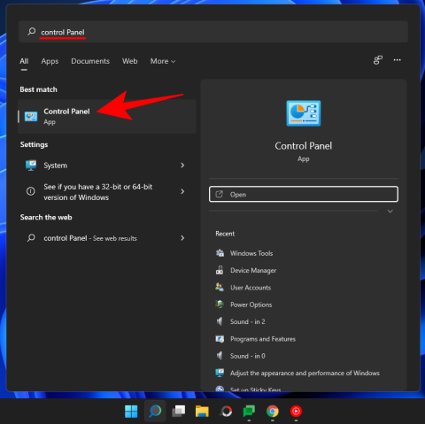 Cum se deschide panoul de control în Windows 11