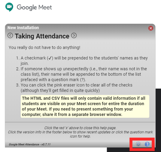 How to take attendance in google meet