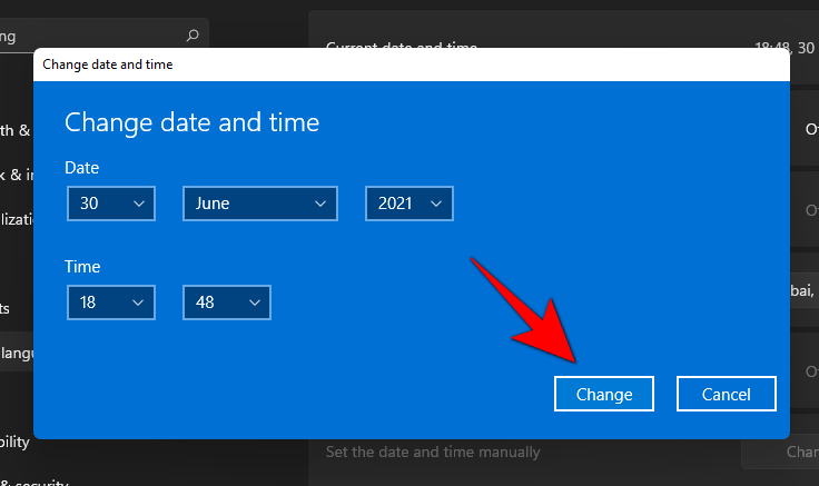 Windows11で日時を変更する方法