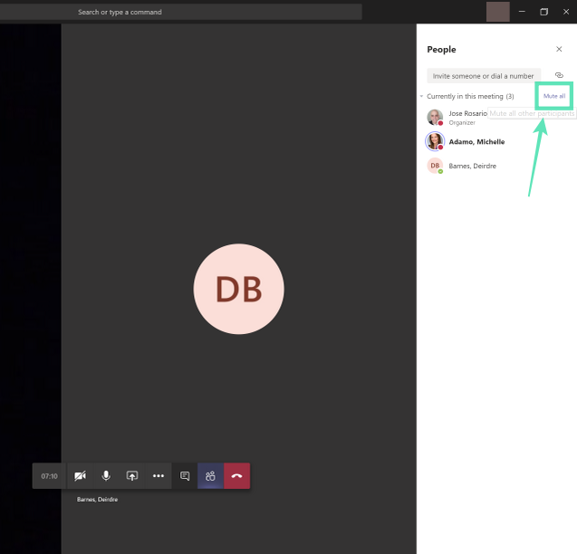 Como silenciar todas as pessoas em uma reunião do Microsoft Teams
