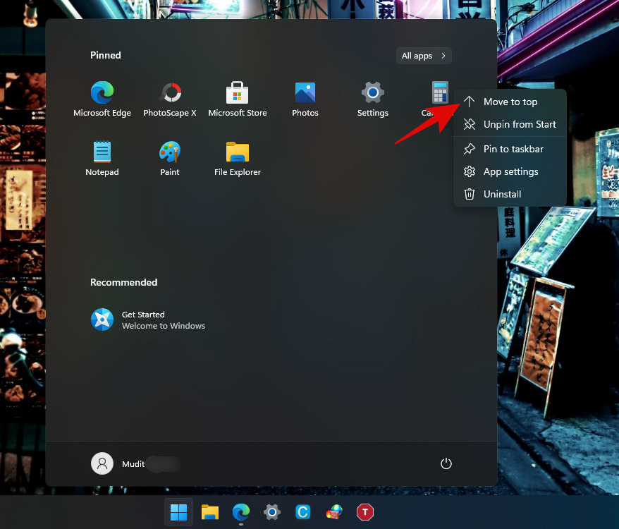 Menu Iniciar do Windows 11: como mover um aplicativo ou atalho para o topo