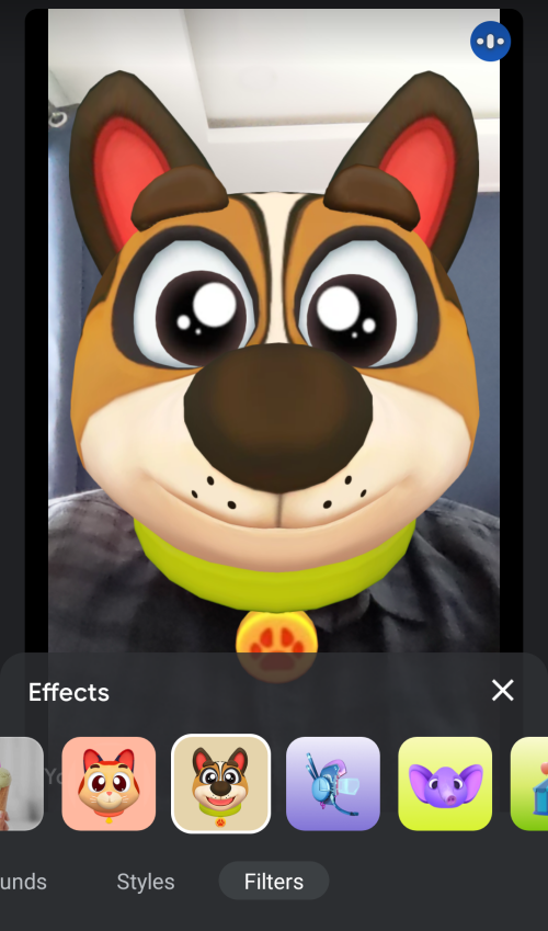 GoogleMeetで動物の顔を適用する方法