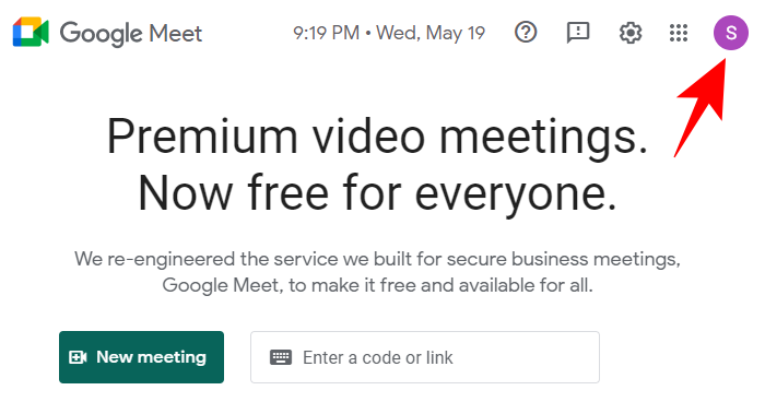 Como adicionar outra conta no Google Meet
