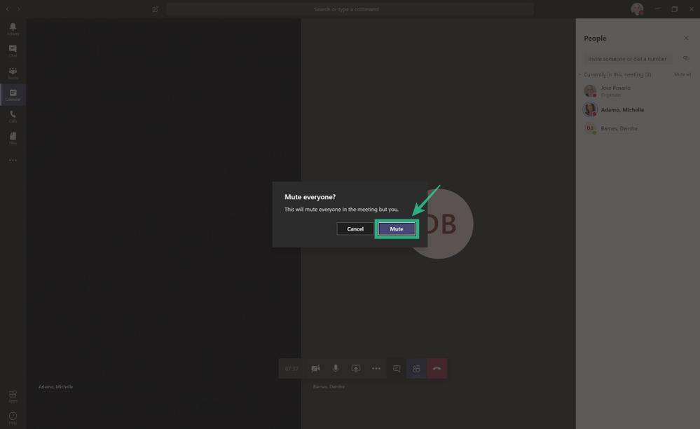 Cómo silenciar a todas las personas en la reunión de Microsoft Teams