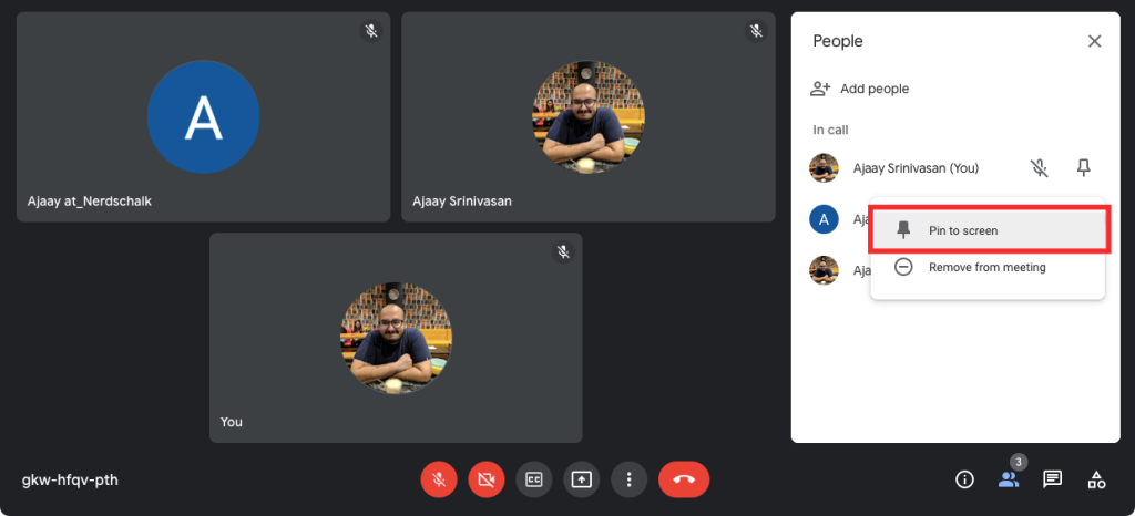 Jak przypiąć w Google Meet?  Czy ktoś może wiedzieć lub widzieć?