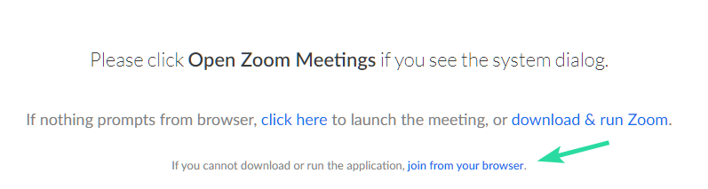 Cara memaksa Zoom Meeting pada pelayar web dan menyekat dialog aplikasi Open Zoom