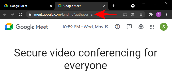 Como adicionar outra conta no Google Meet