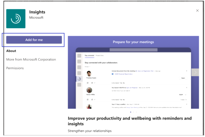 Che cos'è la riflessione in Viva Insights in Microsoft Teams?