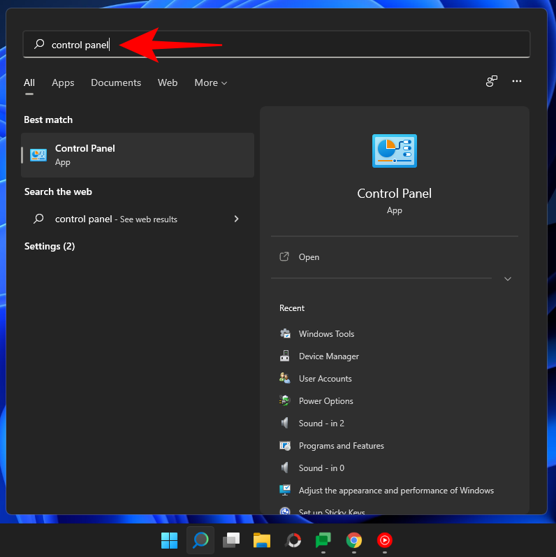 Comment ouvrir le panneau de configuration dans Windows 11