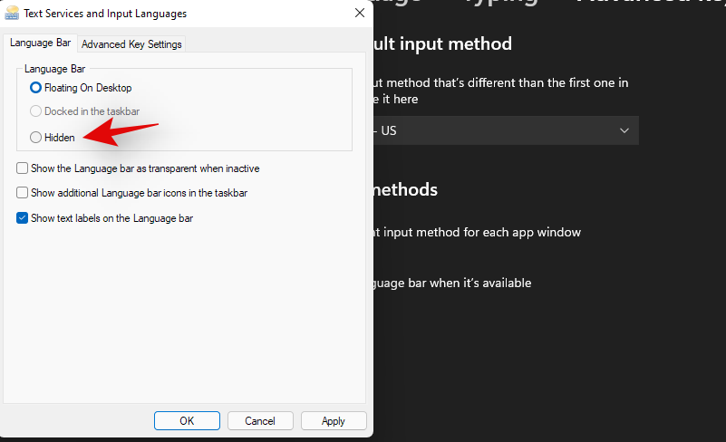 Windows11のタスクバーから言語スイッチャーを削除する方法