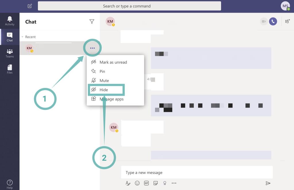 如何在 Microsoft Teams 中隱藏聊天（和取消隱藏）