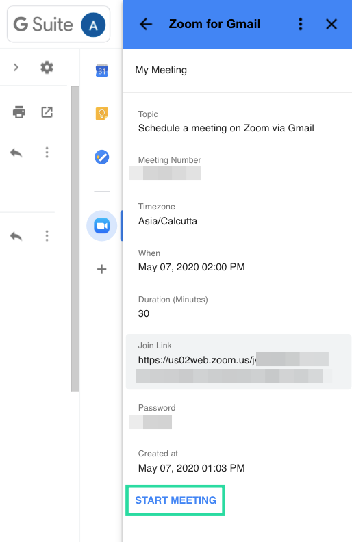 Een Zoom-vergadering starten en plannen vanuit Gmail
