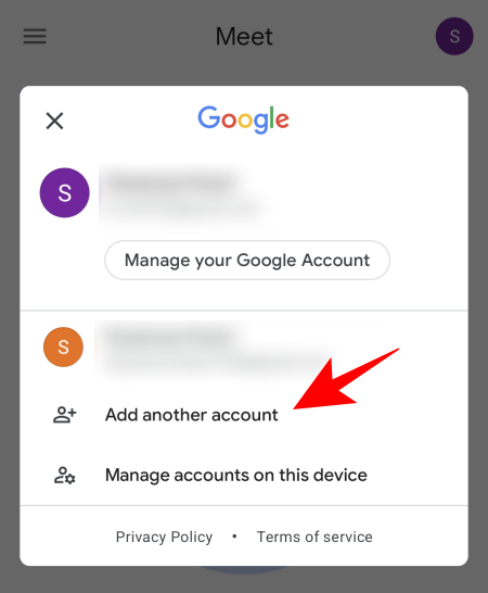 Comment ajouter un autre compte dans Google Meet