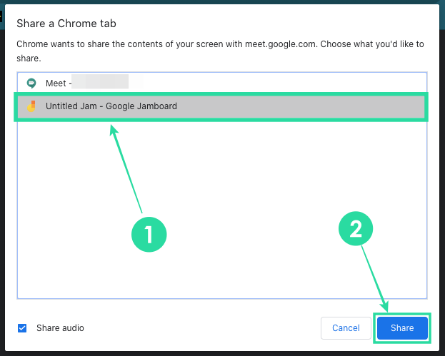 GoogleMeetでGoogleJamboardを使用する方法