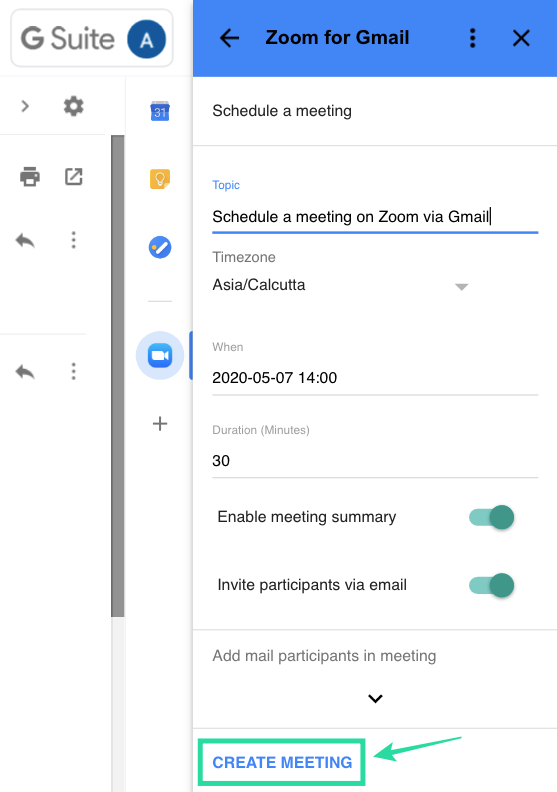 Как начать и запланировать встречу Zoom из Gmail