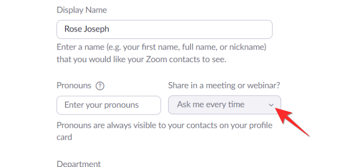 Cum să adăugați pronume la Zoom