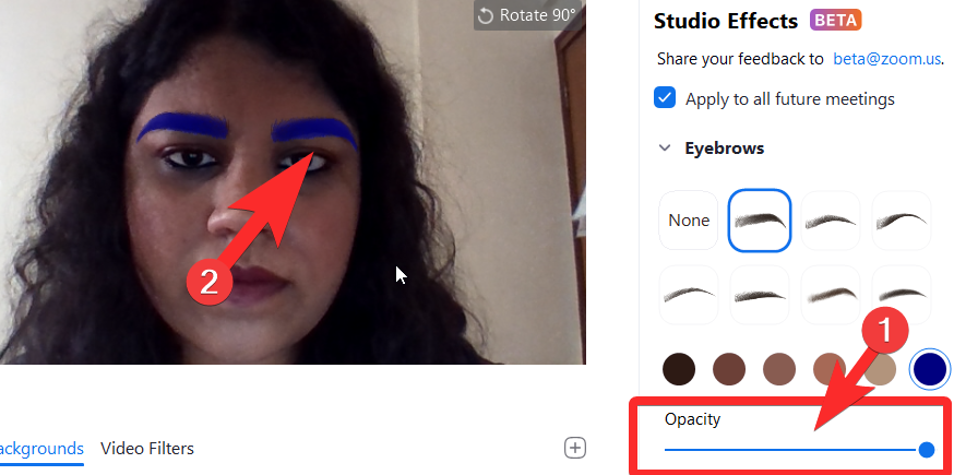 Zoom Studio Effects: Cum să vă schimbați sprâncenele, culoarea buzelor, mustața și barba cu filtre