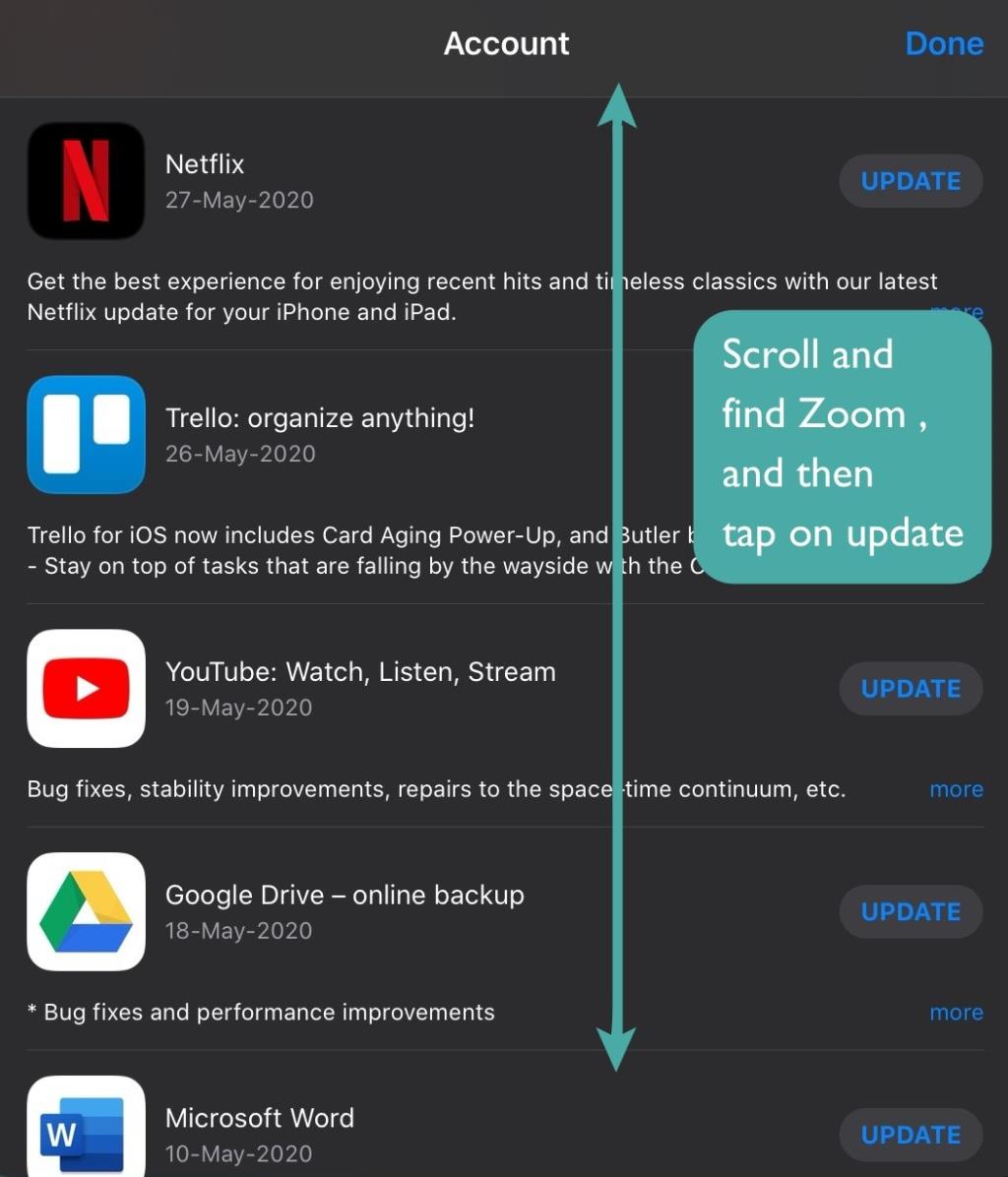 iPad、iPhone、Androidの携帯電話やタブレットでZoomアプリを更新するにはどうすればよいですか？