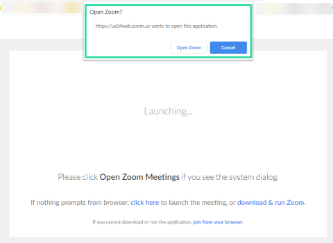 วิธีบังคับ Zoom Meeting บนเว็บเบราว์เซอร์และบล็อกกล่องโต้ตอบแอป Open Zoom