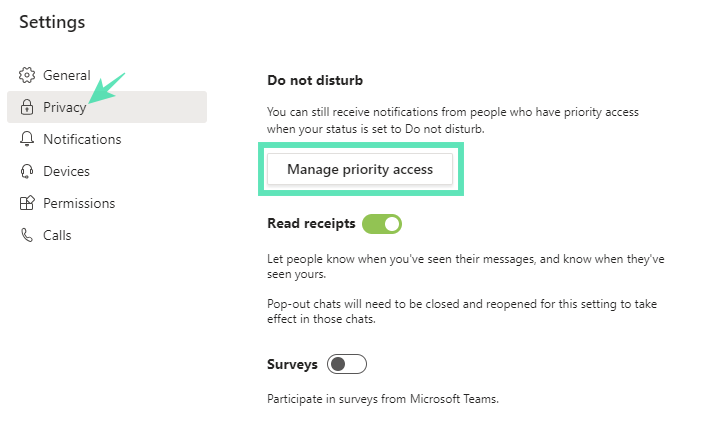 Como receber notificações durante o status Não perturbe no Microsoft Teams